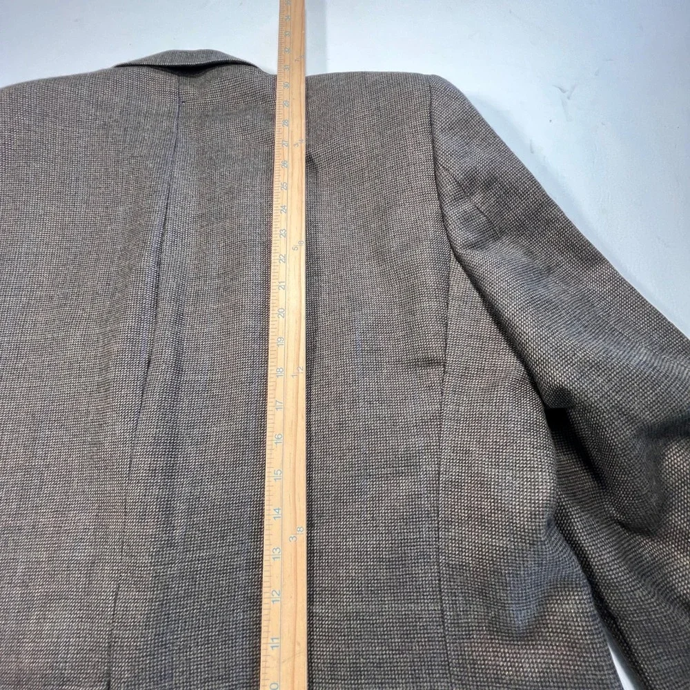 Lauren Ralph Lauren Blazer Mens 40L Brown Wool Windowpane Sport Coat Textured